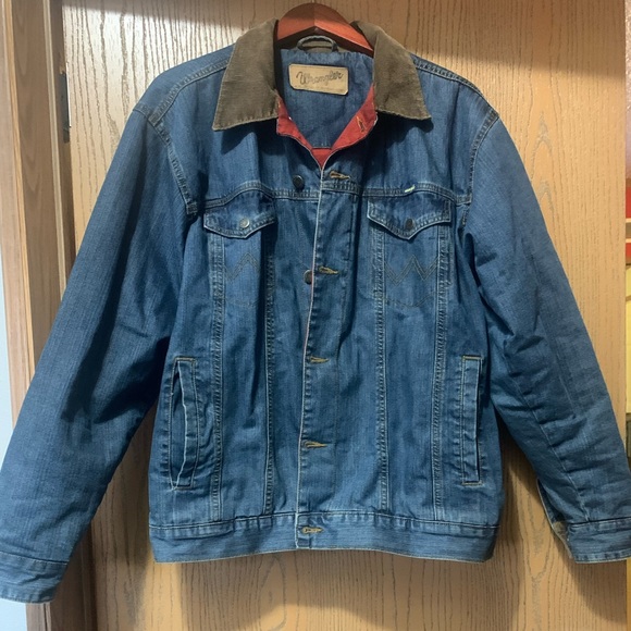 Wrangler Jackets & Coats Wrangler Flannel Lined Denim Jacket Mens